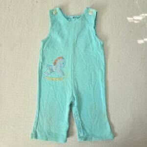 Vintage Rocking Horse Mint Pantsuit 9 months